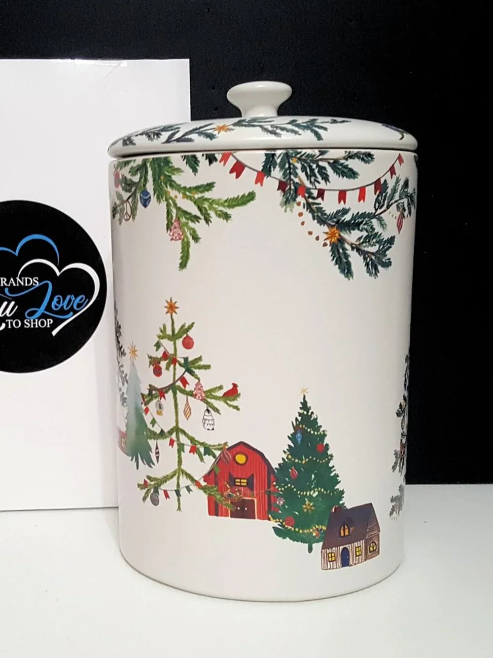 Pottery Barn Christmas In The Country Cookie Jar 13